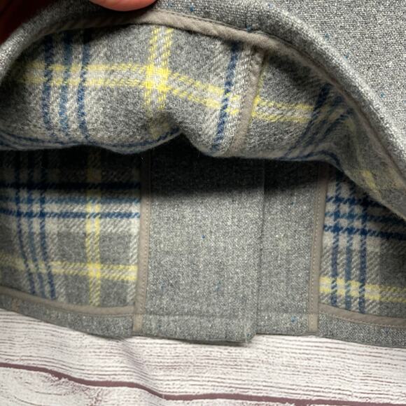 Abercrombie & Fitch gray wool blend jacket trench coat size L - Picture 13 of 13